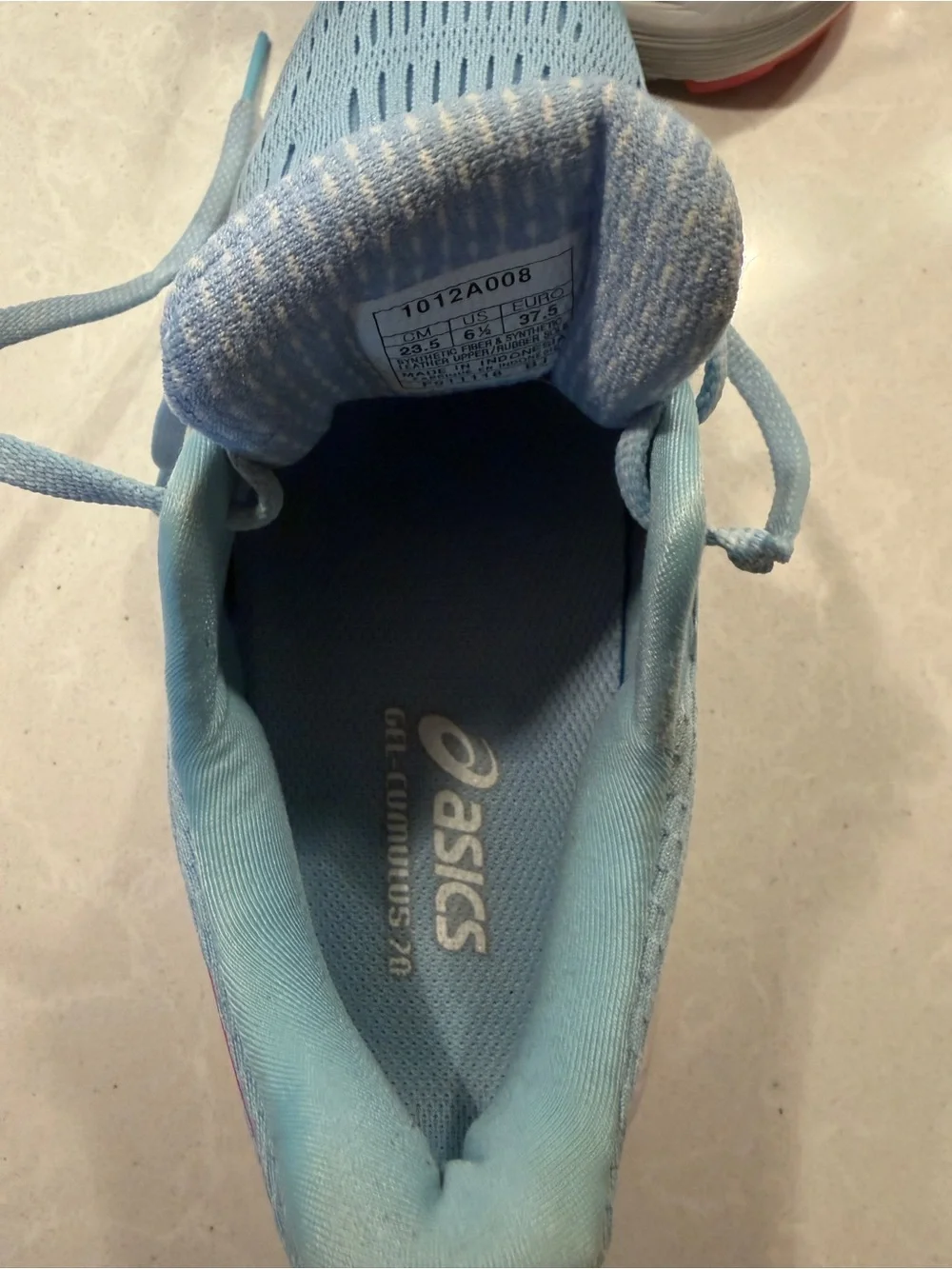 Asics light blue women's running shoe size 6.5 or 37.5